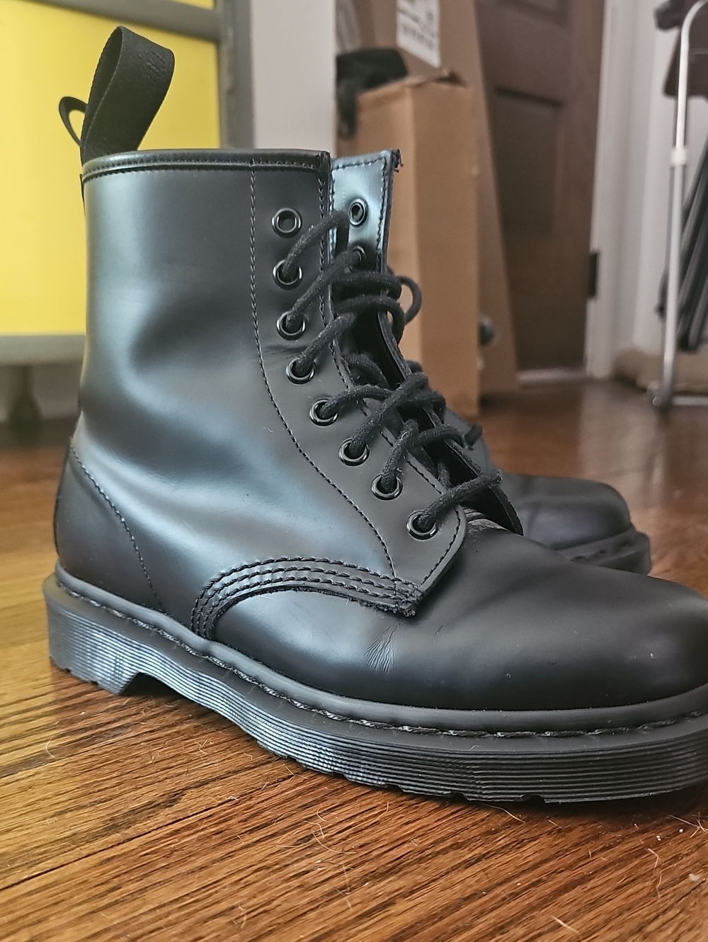 Triple Black Doc Martens 1460 8 8.5 39 Combat Boots Leather